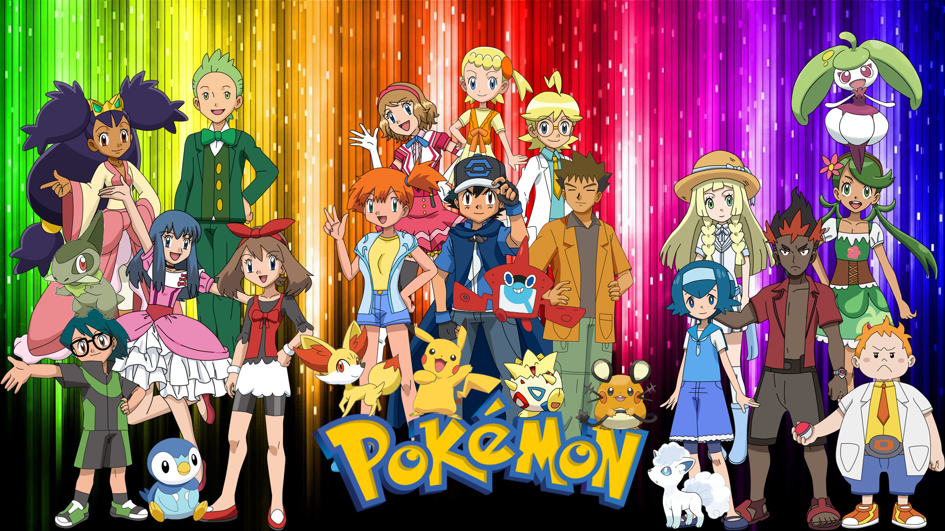 Pokemon All Characters Anime - HD Wallpaper 