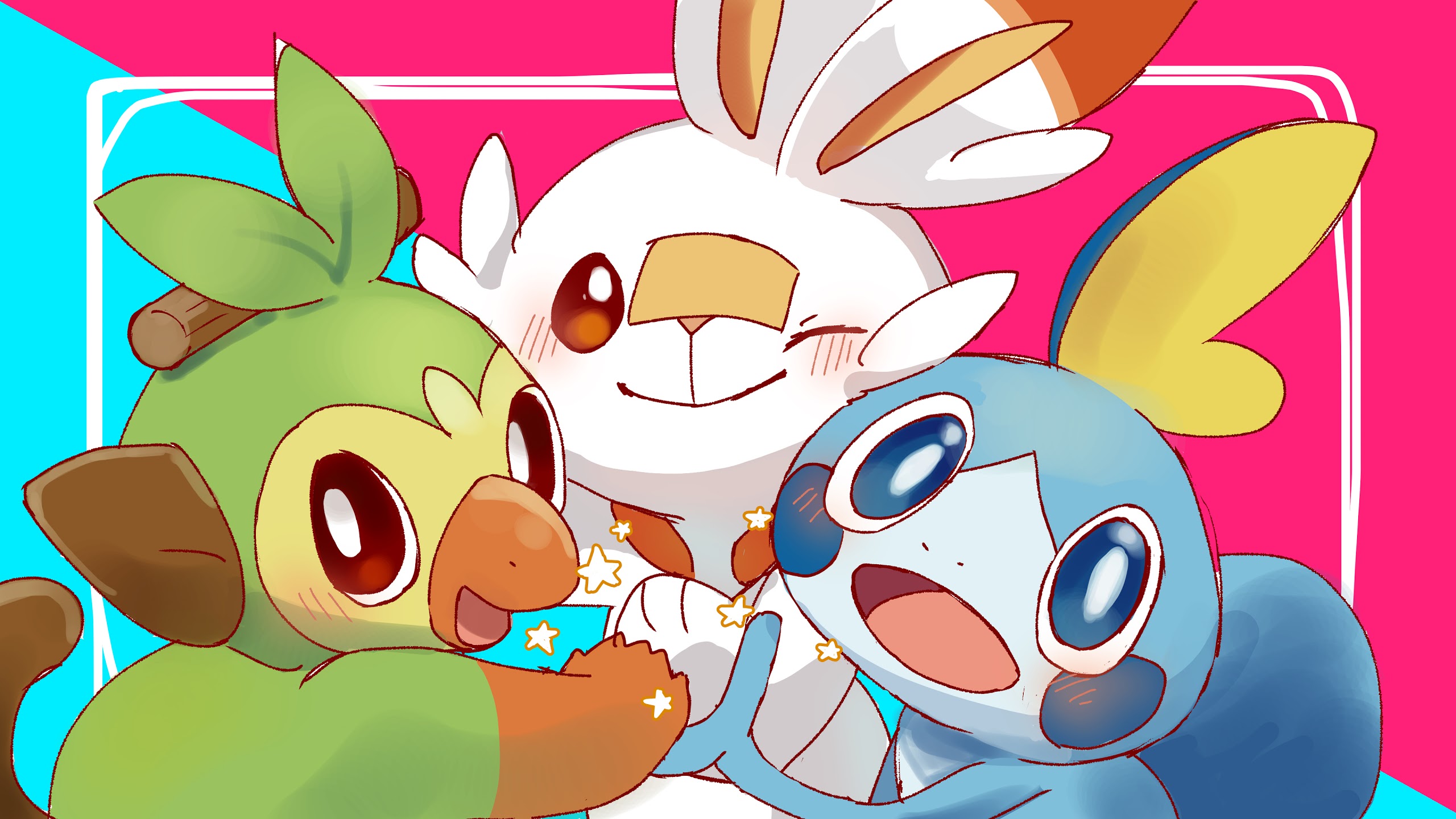 Grookey, Scorbunny, Sobble, Pokemon Sword And Shield, - Scorbunny Sobble And Grookey - HD Wallpaper 