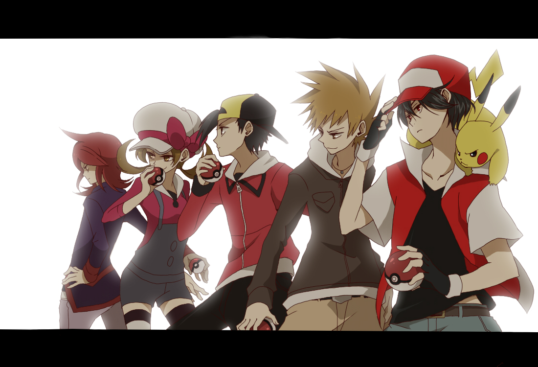 Hibiki Kotone Ookido Green Pikachu Pokemon Red Sei - Red In Anime Pokemon - HD Wallpaper 