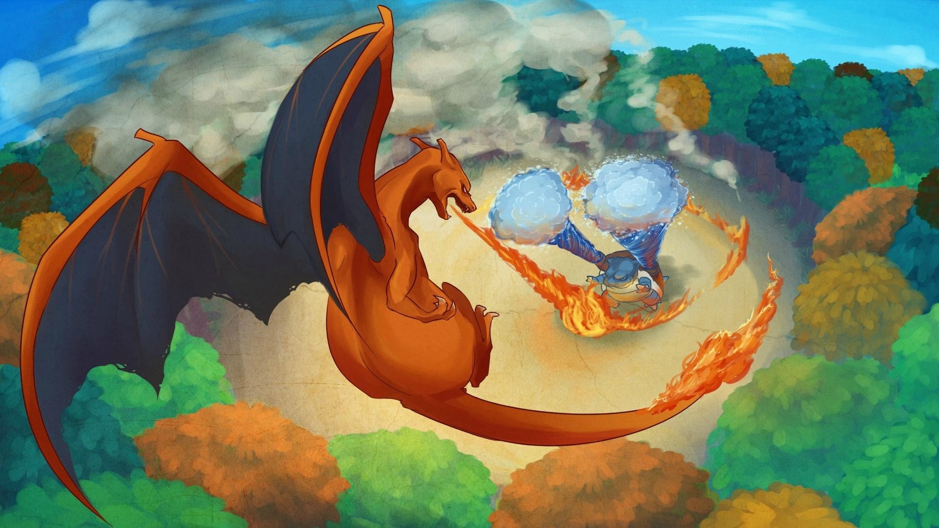 Wallpaper - Pokemon Battle - HD Wallpaper 