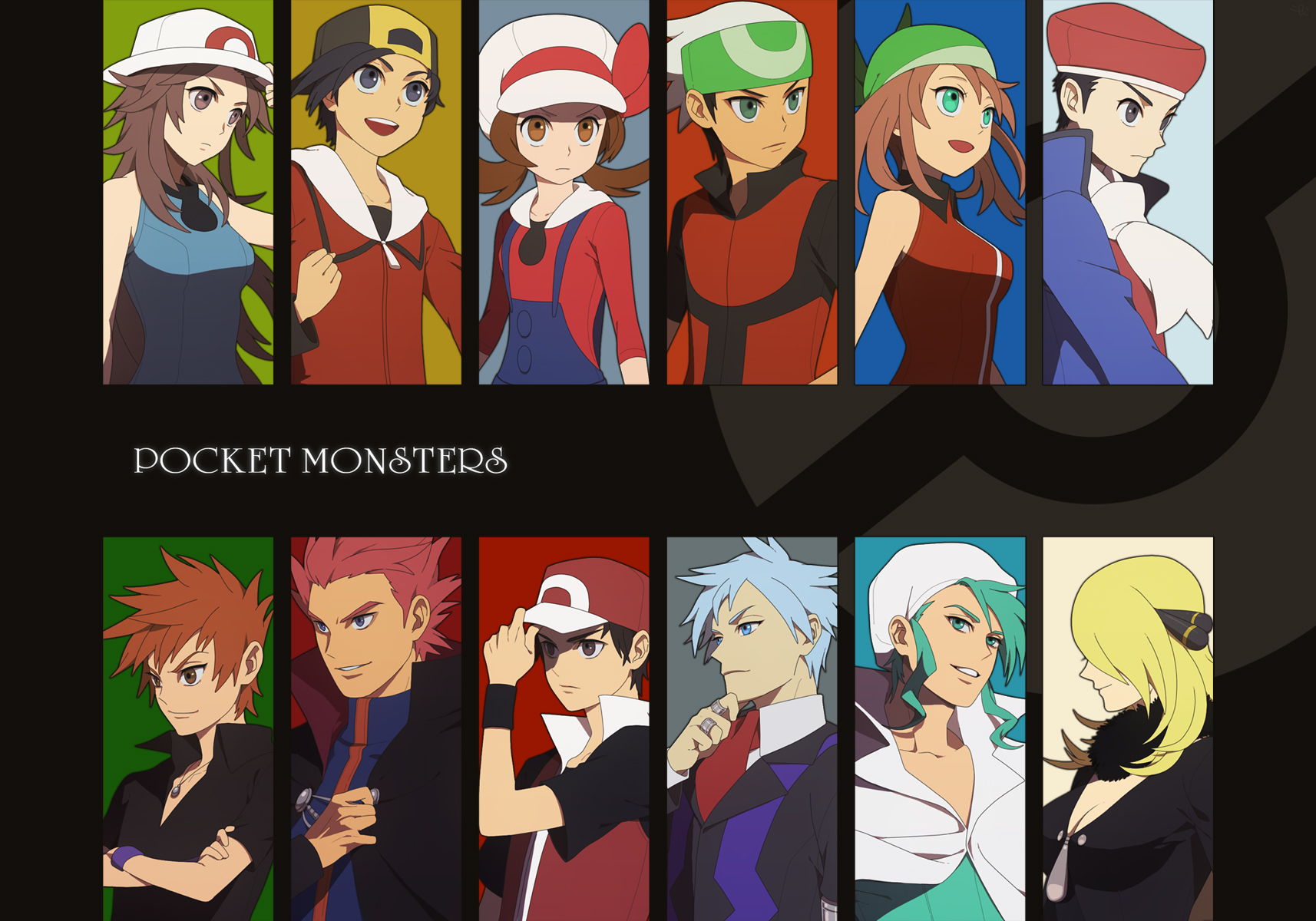 Red And Blue Characters Pokemon - HD Wallpaper 
