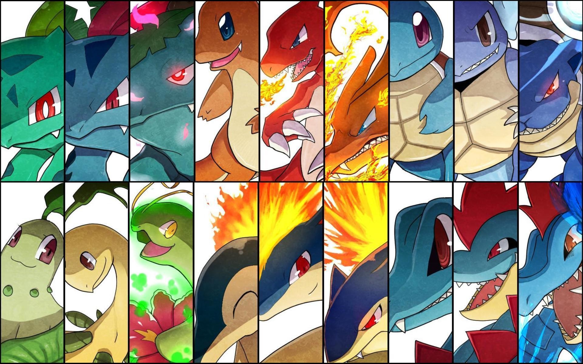Some Pokã©mon Wallpapers 
 Data-src - Pokemon Starters Gen 1 8 - HD Wallpaper 