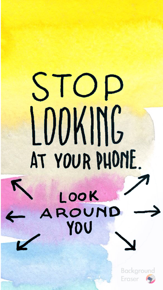 Iphone, Watercolor, And Wallpaper Image - Iphone Stop Looking At Your Phone - HD Wallpaper 