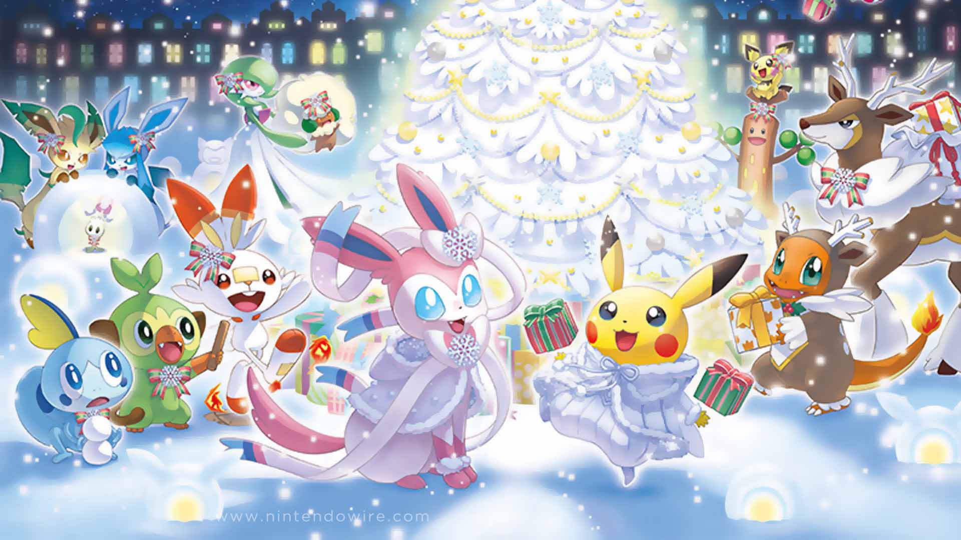 Pokemon Frosty Christmas - HD Wallpaper 