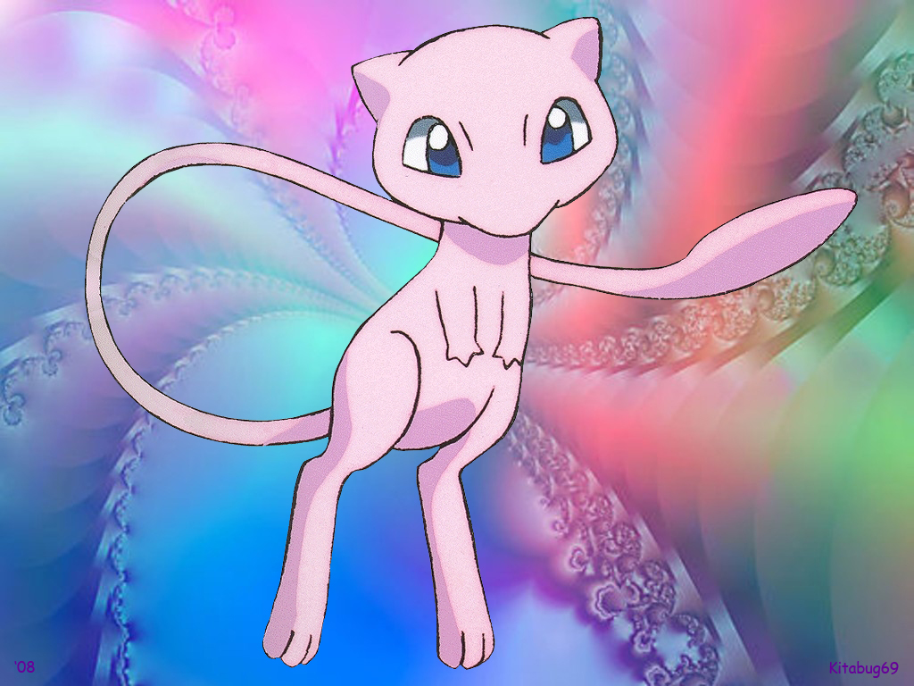 Pokemon Mew Wallpaper Graceful - Pokemon Mew - HD Wallpaper 