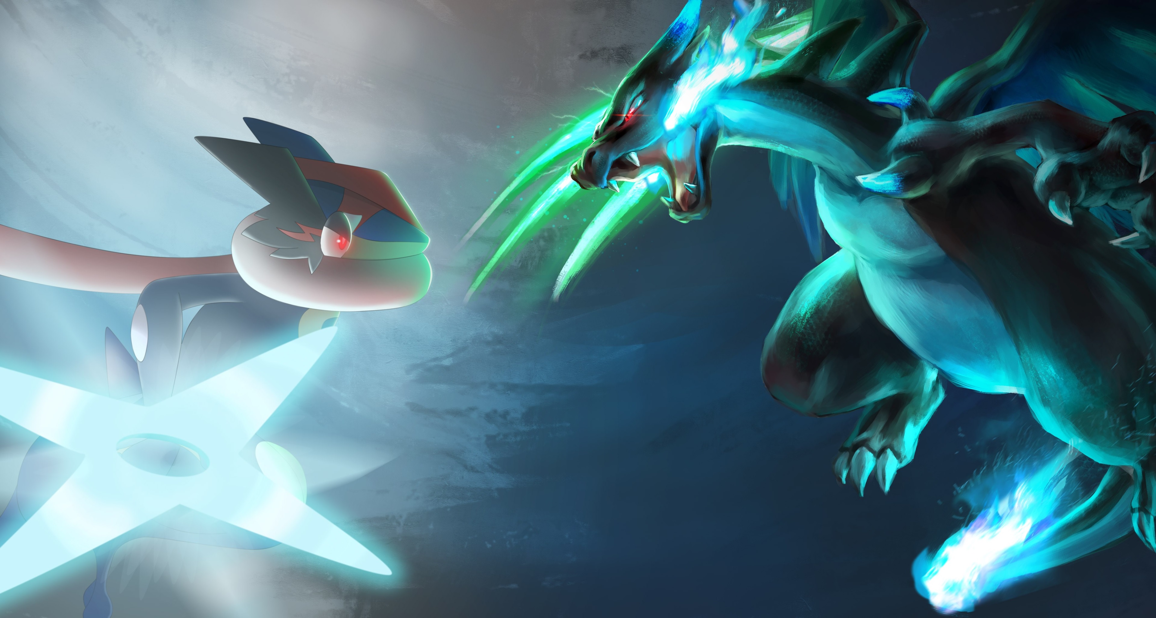 Greninja Vs Charizard - HD Wallpaper 