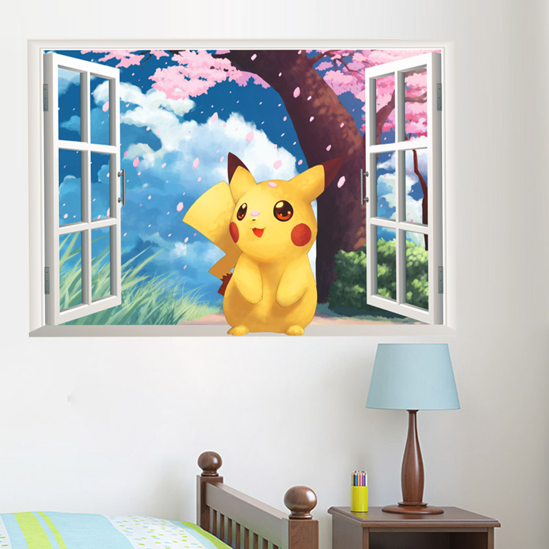 Popular Game Pikachu Pokemon Go Wall Stickers For Kids - Покемоны На Стенах - HD Wallpaper 