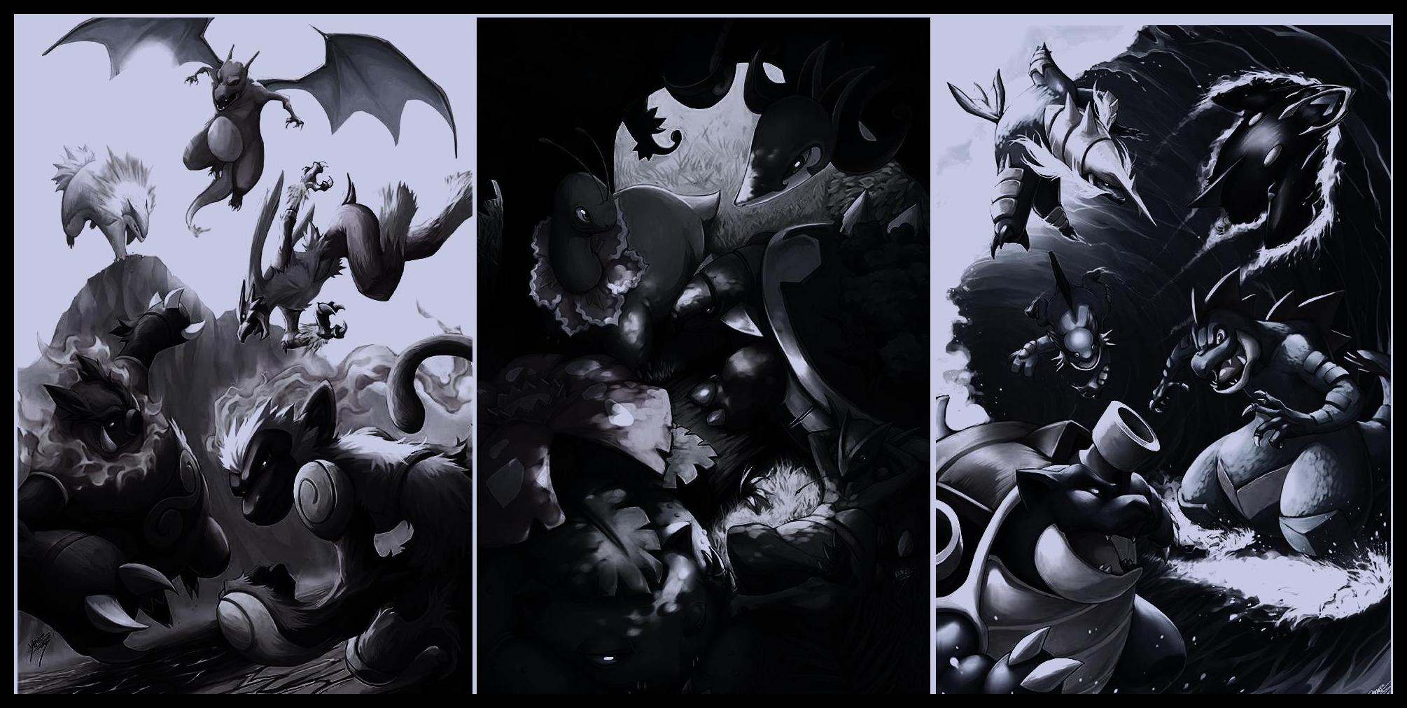 Gotham Hd Wallpaper - All Starter Pokemon Art - HD Wallpaper 