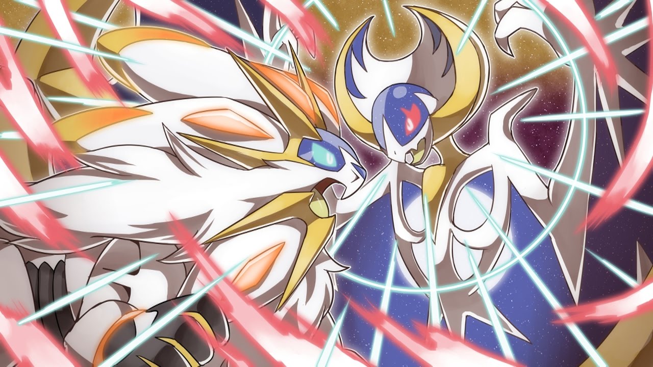 Lunala And Solgaleo Fight - HD Wallpaper 