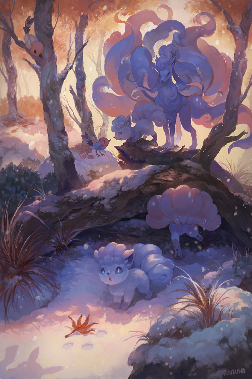 Alolan Ninetales Art - HD Wallpaper 