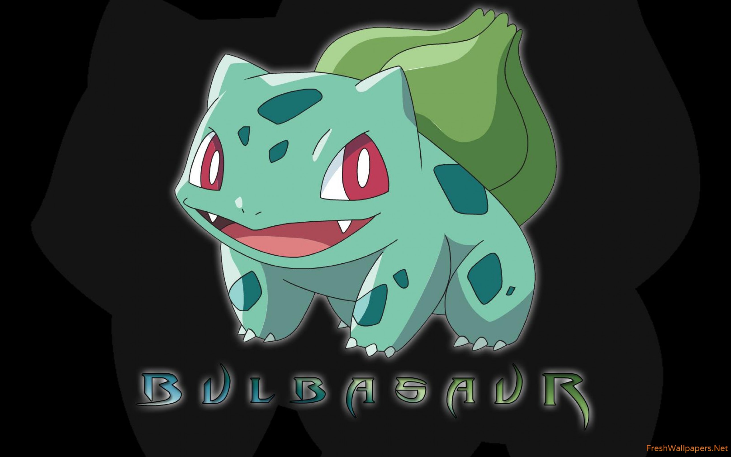Bulbasaur Pokemon Background Black - HD Wallpaper 