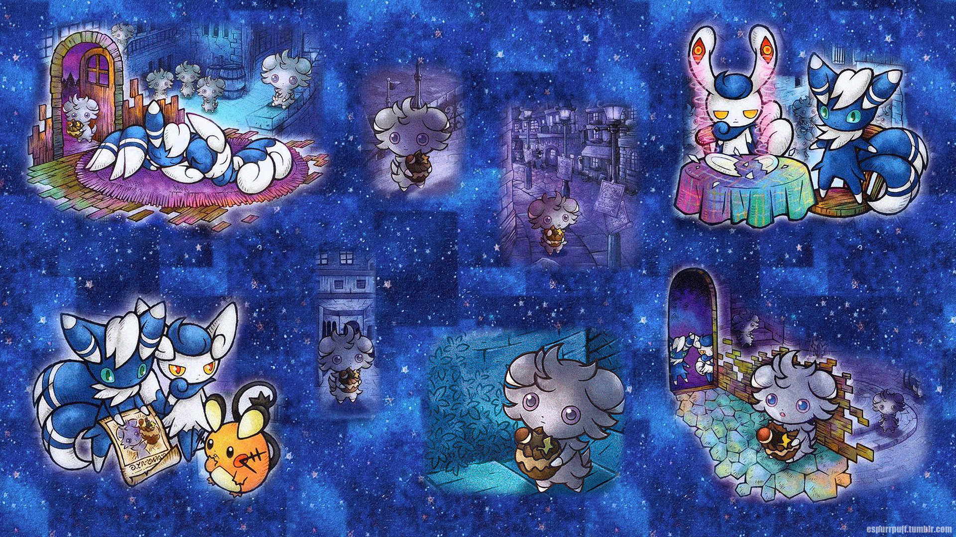 - F Espurrpuff - Tumblr - Com Pokémon X And Y Pokémon - Pokemon Espurr And Meowstic - HD Wallpaper 