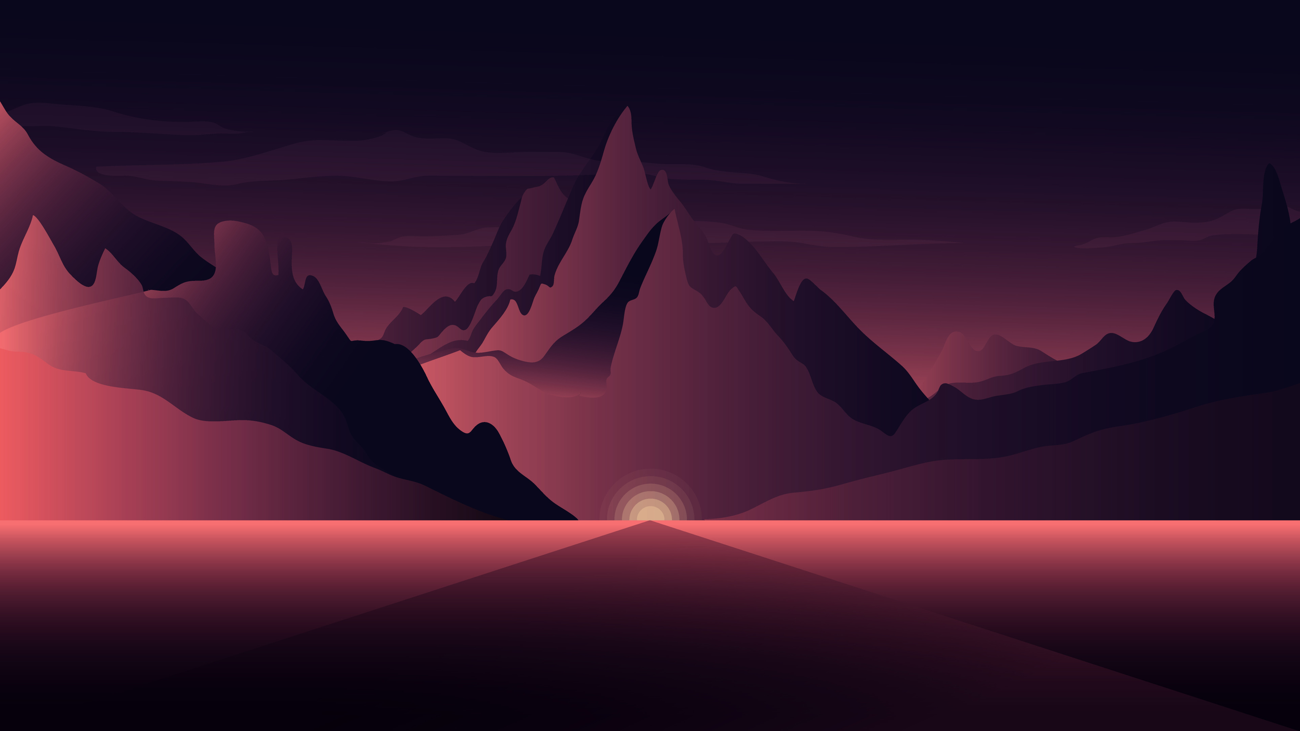 Minimal Mountains - HD Wallpaper 