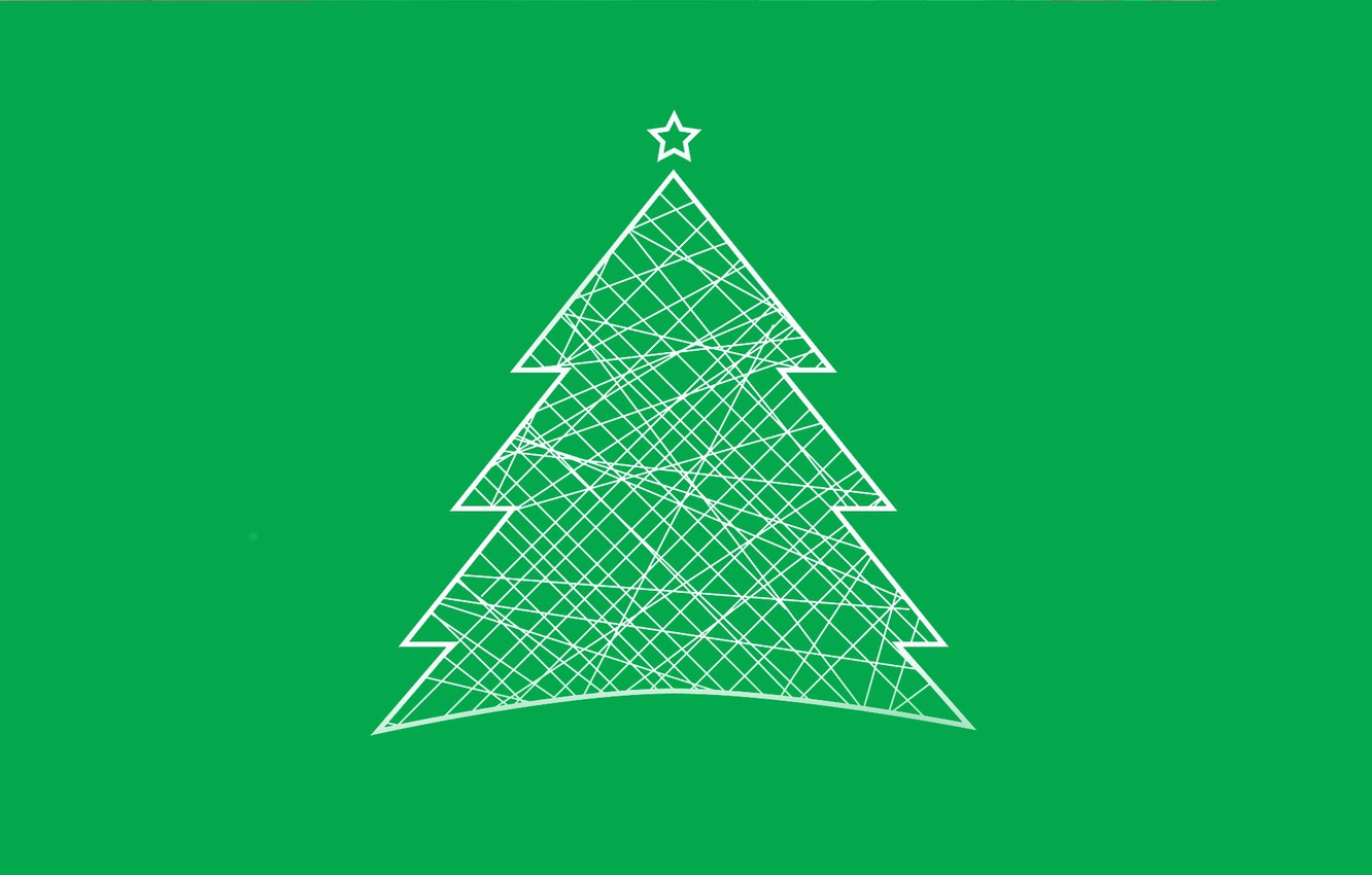 Photo Wallpaper Christmas, Tree, Minimalism - Desktop Christmas Wallpaper Hd Minimalistic - HD Wallpaper 
