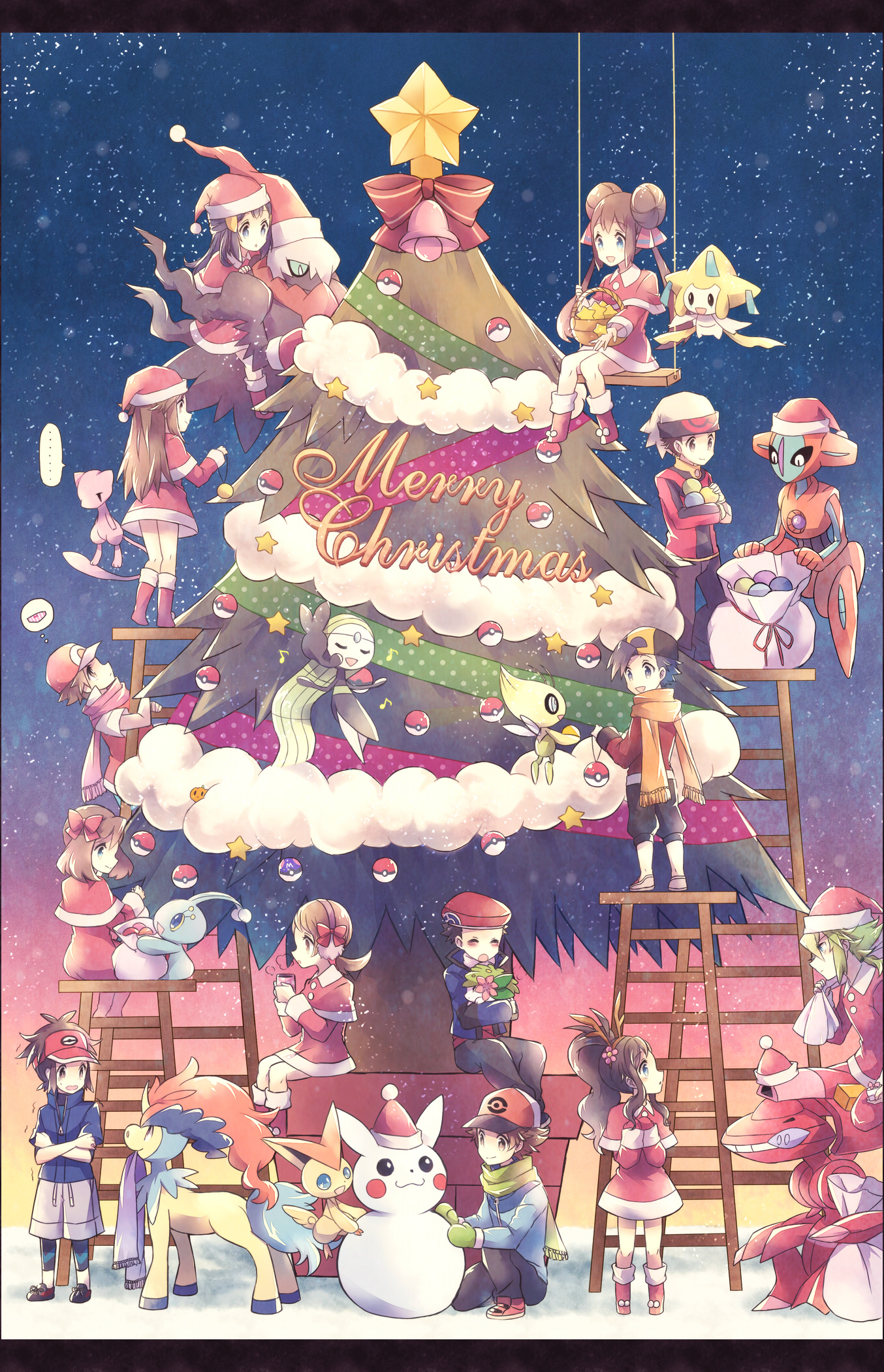 Pokemon Christmas Wallpaper - HD Wallpaper 