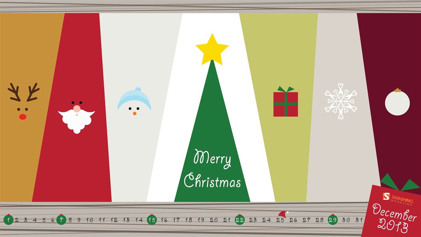 Minimalist Christmas-december 2013 Calendar Wallpaper2013 - Merry Christmas Minimalist Design - HD Wallpaper 