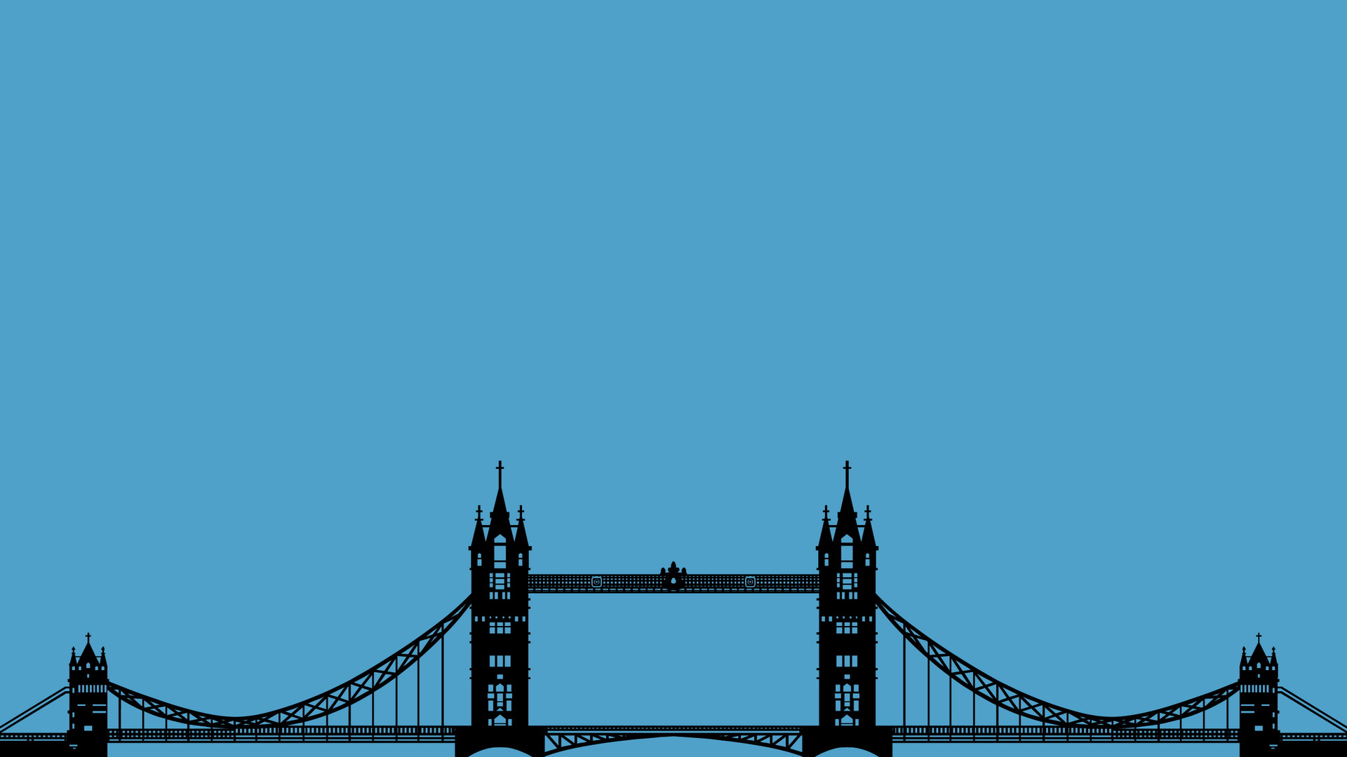 Blue Minimalist Wallpaper - London Tower Bridge Silhouette - HD Wallpaper 