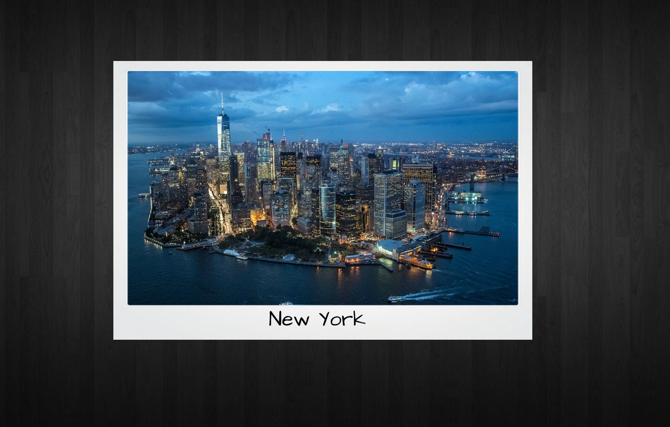 Photo Wallpaper New York, Photo, Minimalistic - Ночной Нью Йорк С Высоты - HD Wallpaper 