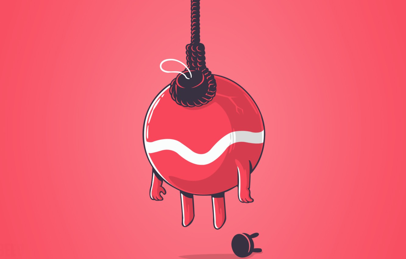 Photo Wallpaper New Year, Ball, Minimalism, Rope, Chair, - Minimalist Christmas Wallpaper Desktop - HD Wallpaper 