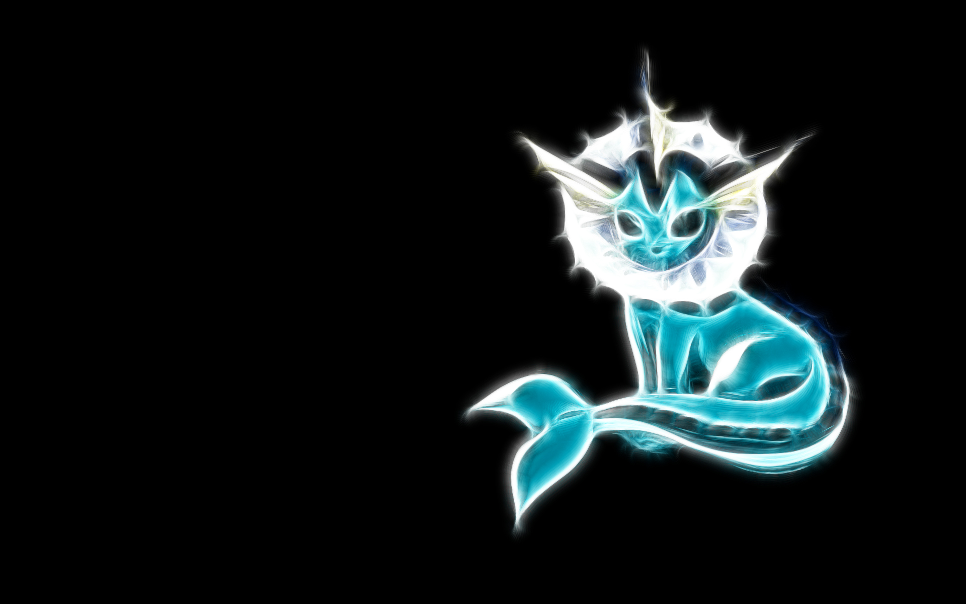 Vaporeon Black Background - HD Wallpaper 