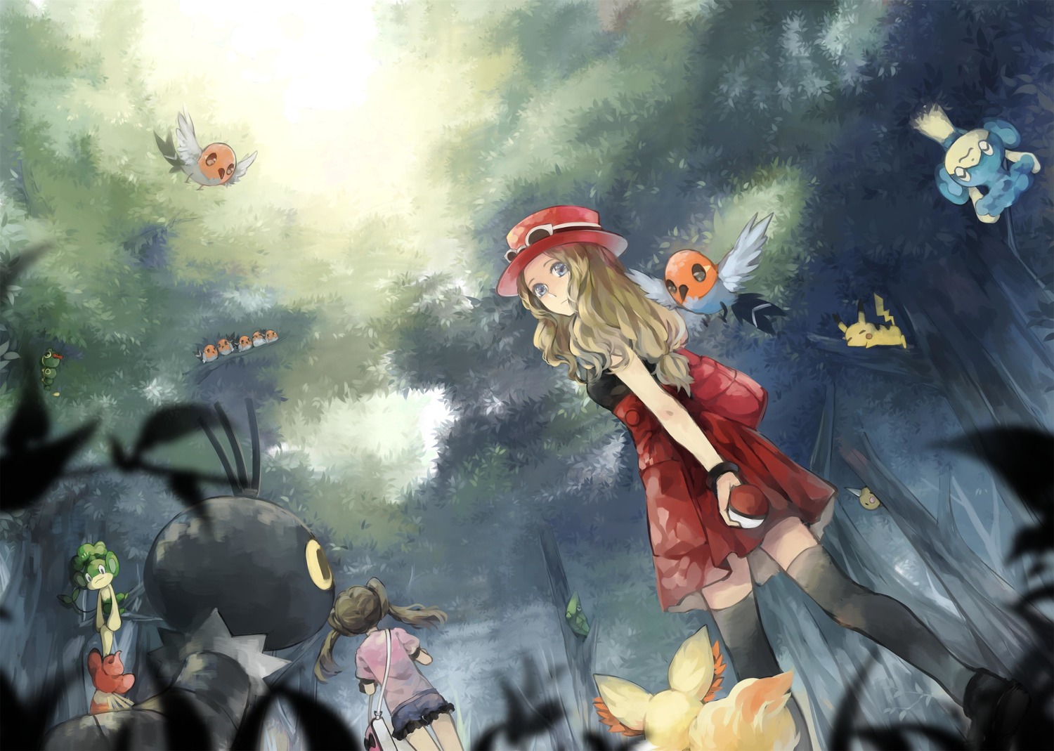 Dress Fennekin Mija Pokemon Pokemon Xy Serena Thighhighs - Pokemon Serena - HD Wallpaper 