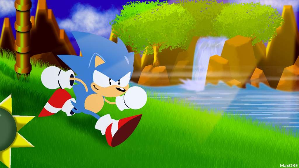 User Uploaded Image - Sonic Green Hill Zone Background - HD Wallpaper 