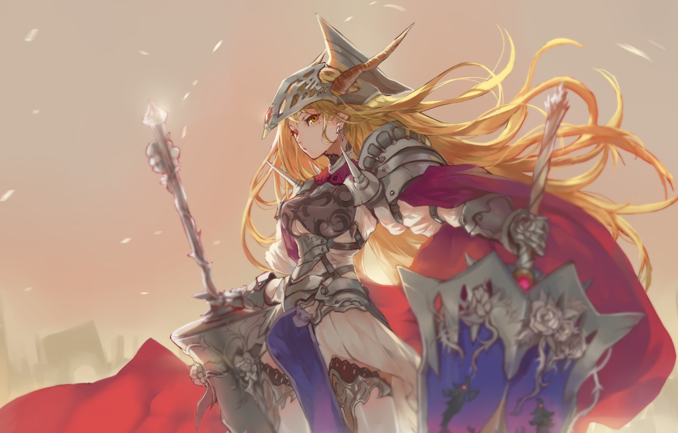 Photo Wallpaper Girl, Weapons, Anime, Art, Mobile Suit - Knight Gundam - HD Wallpaper 