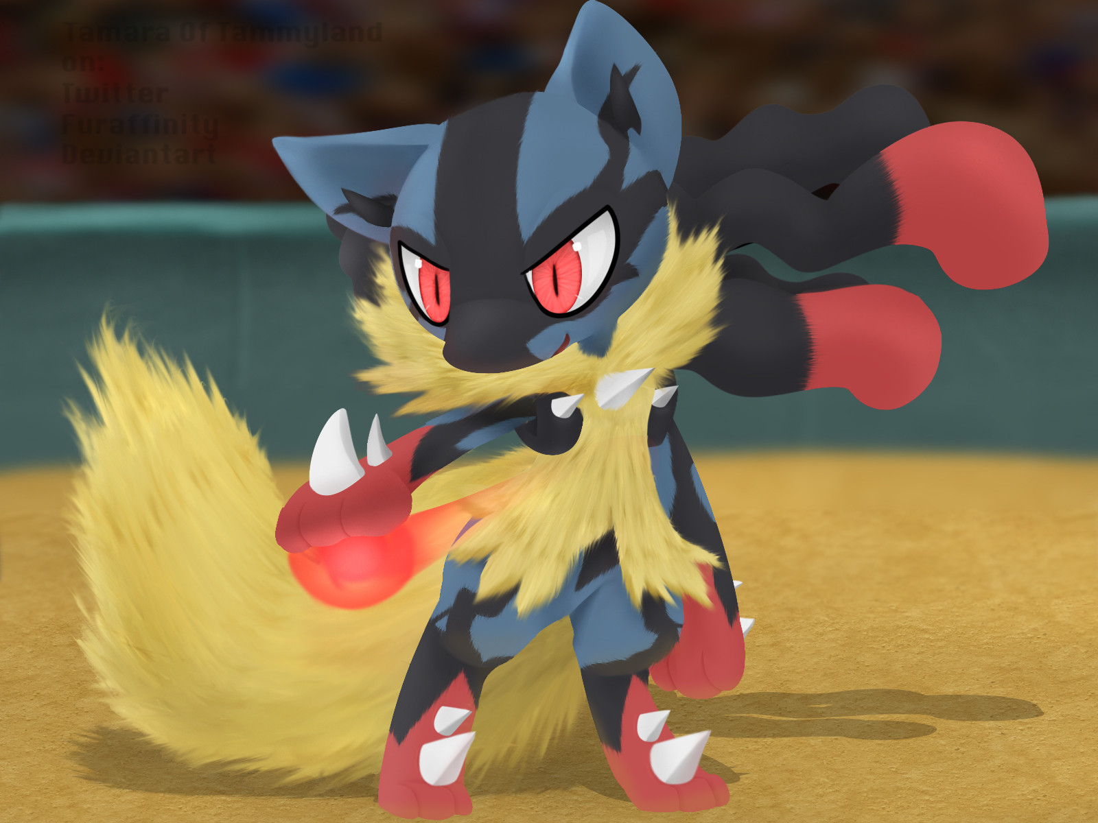 Fluffy Lucario - HD Wallpaper 