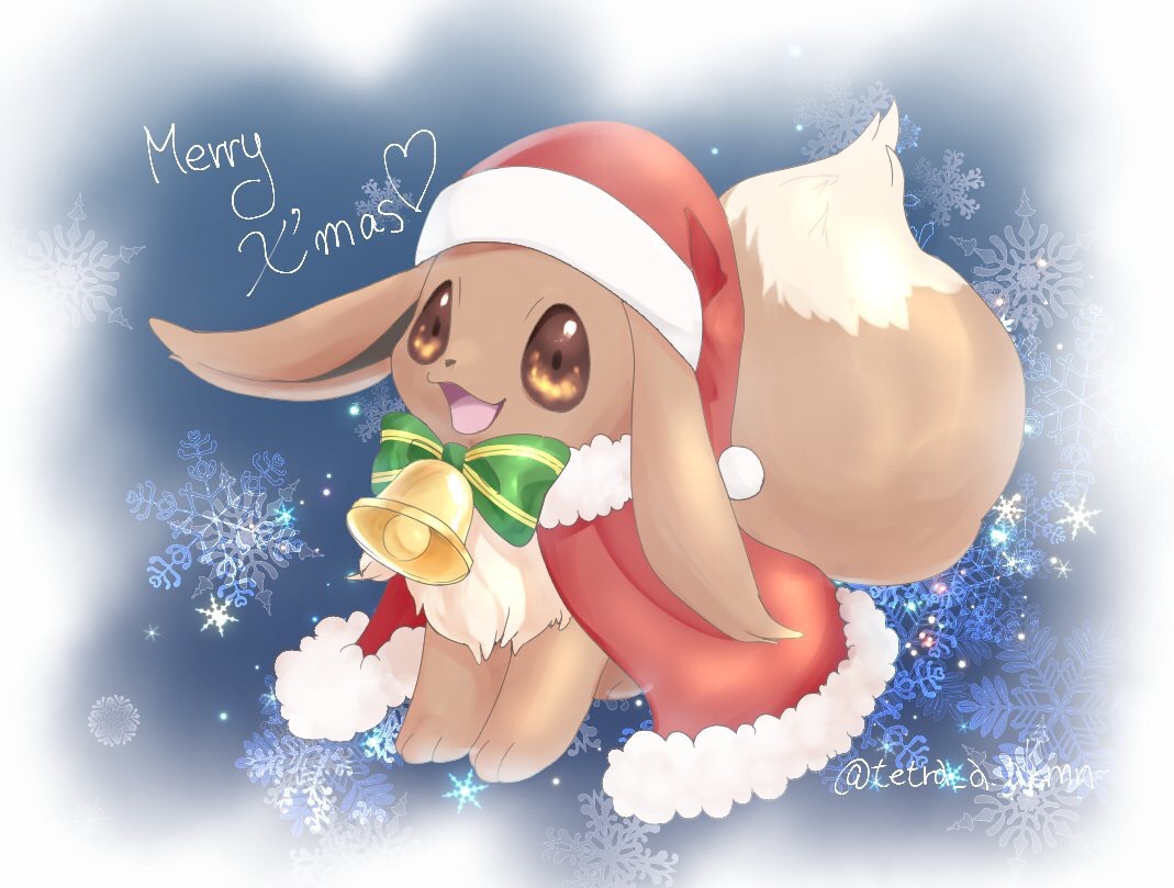 Ert Mas Pokémon Xd - Eevee Fanart Christmas - HD Wallpaper 