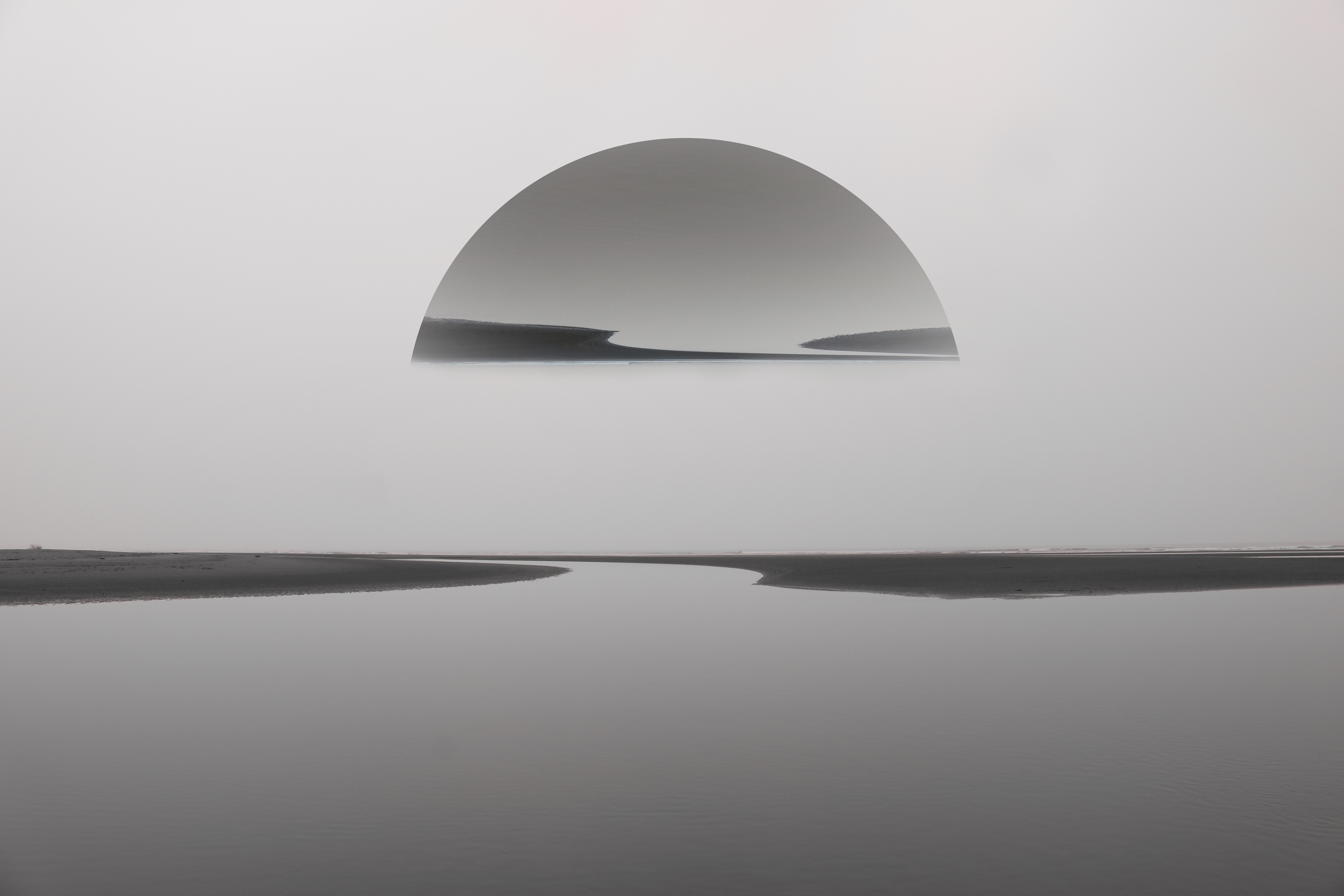 Sunset Beach Black And White - HD Wallpaper 