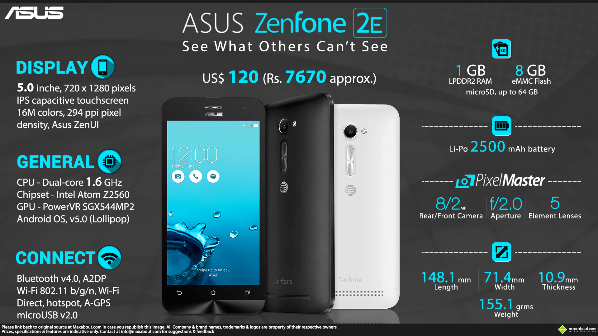 Mobile Phone Infographics Image - Asus Zenfone 2e - HD Wallpaper 