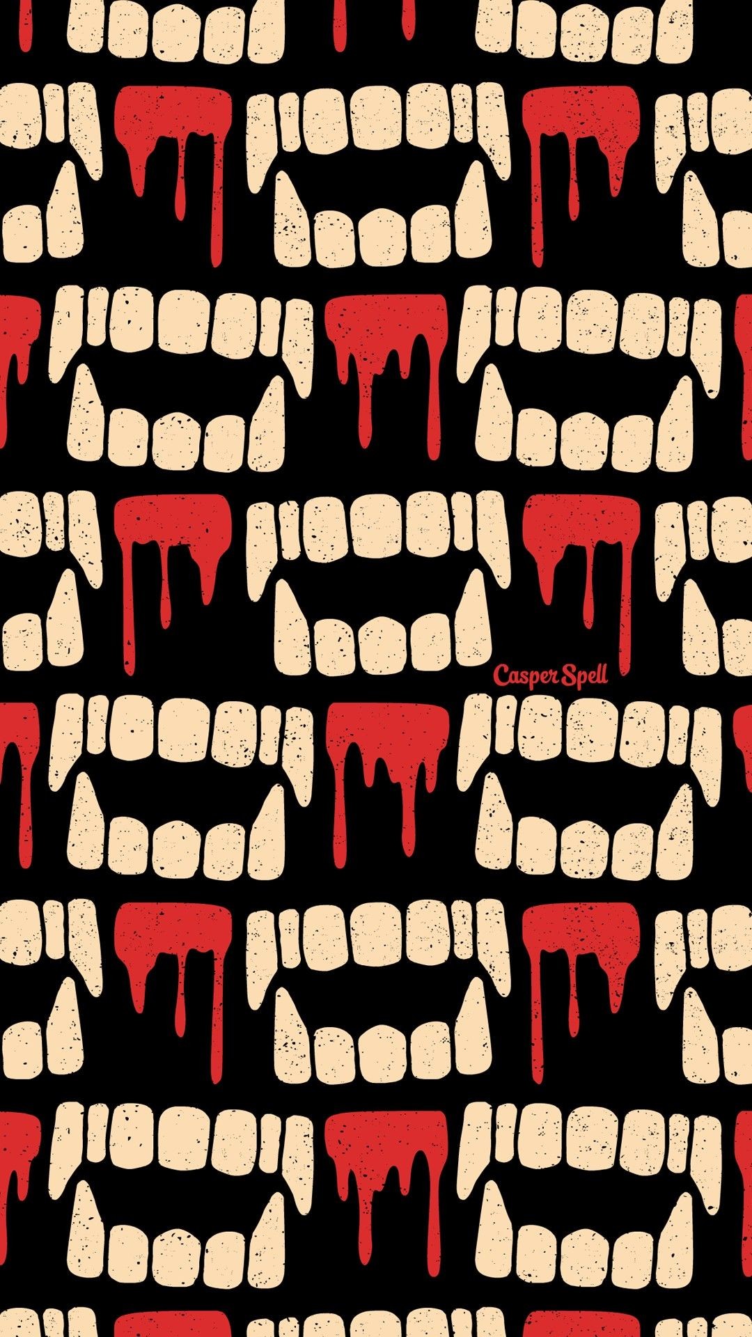 1080x1920, Vampire Teeth Repeat Pattern Wallpaper Halloween - Vampire Wallpaper For Phone - HD Wallpaper 