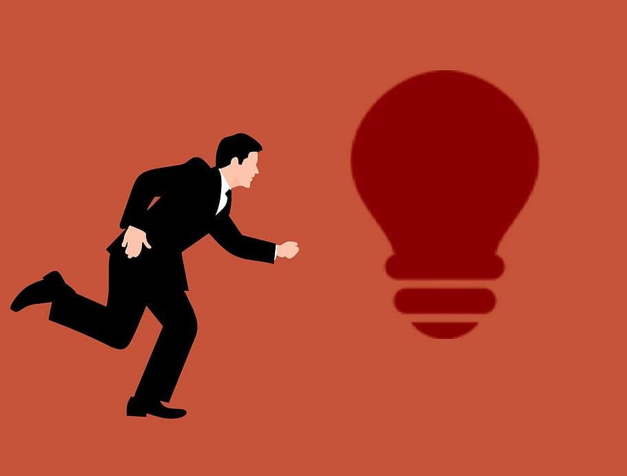 Businessman Rushing To New Ideas, Creative, Chasing, - Art Target Bisnis - HD Wallpaper 