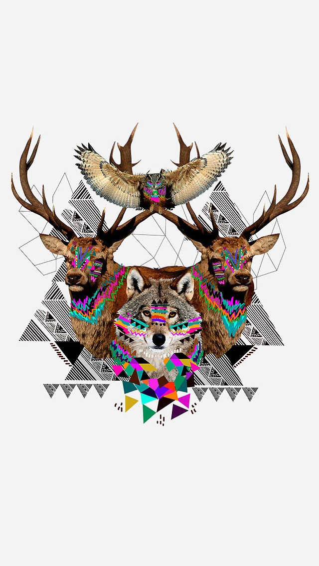 Geometric Animals Wallpaper Iphone - HD Wallpaper 