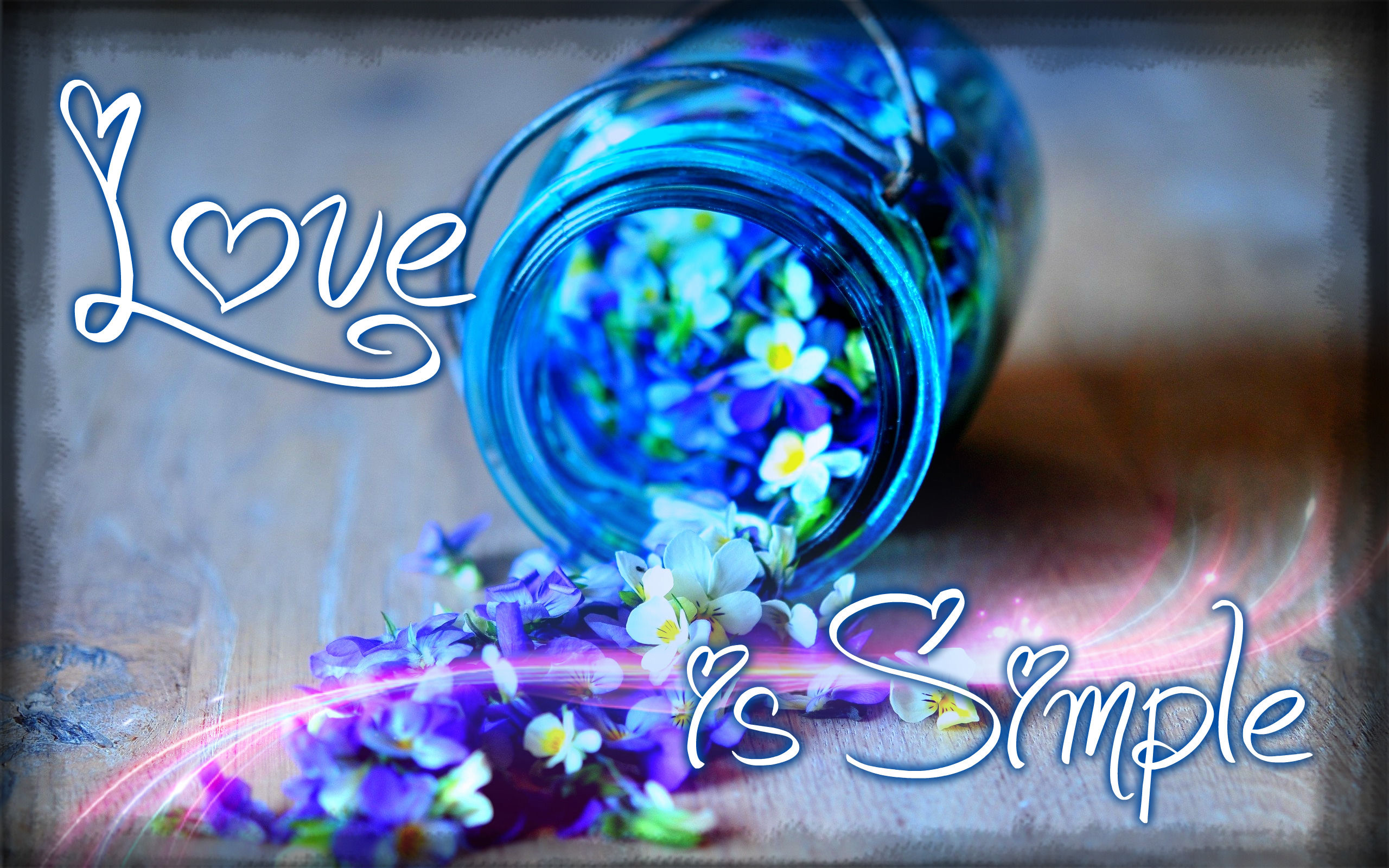 Love Is Simple - Beautiful Blue Flowers Hd - HD Wallpaper 