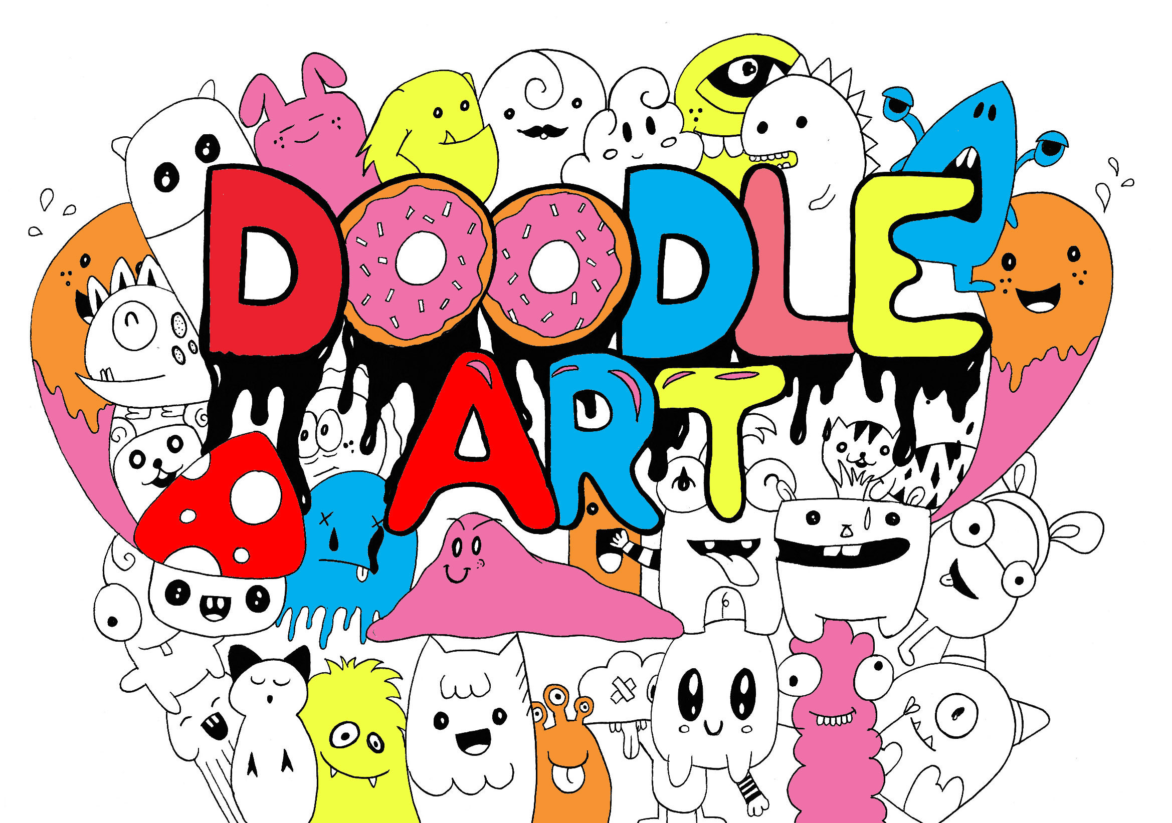 11 Photos Of The Cute Doodle Art Colored 
 Data Src - Easy Doodle Art Cute - HD Wallpaper 