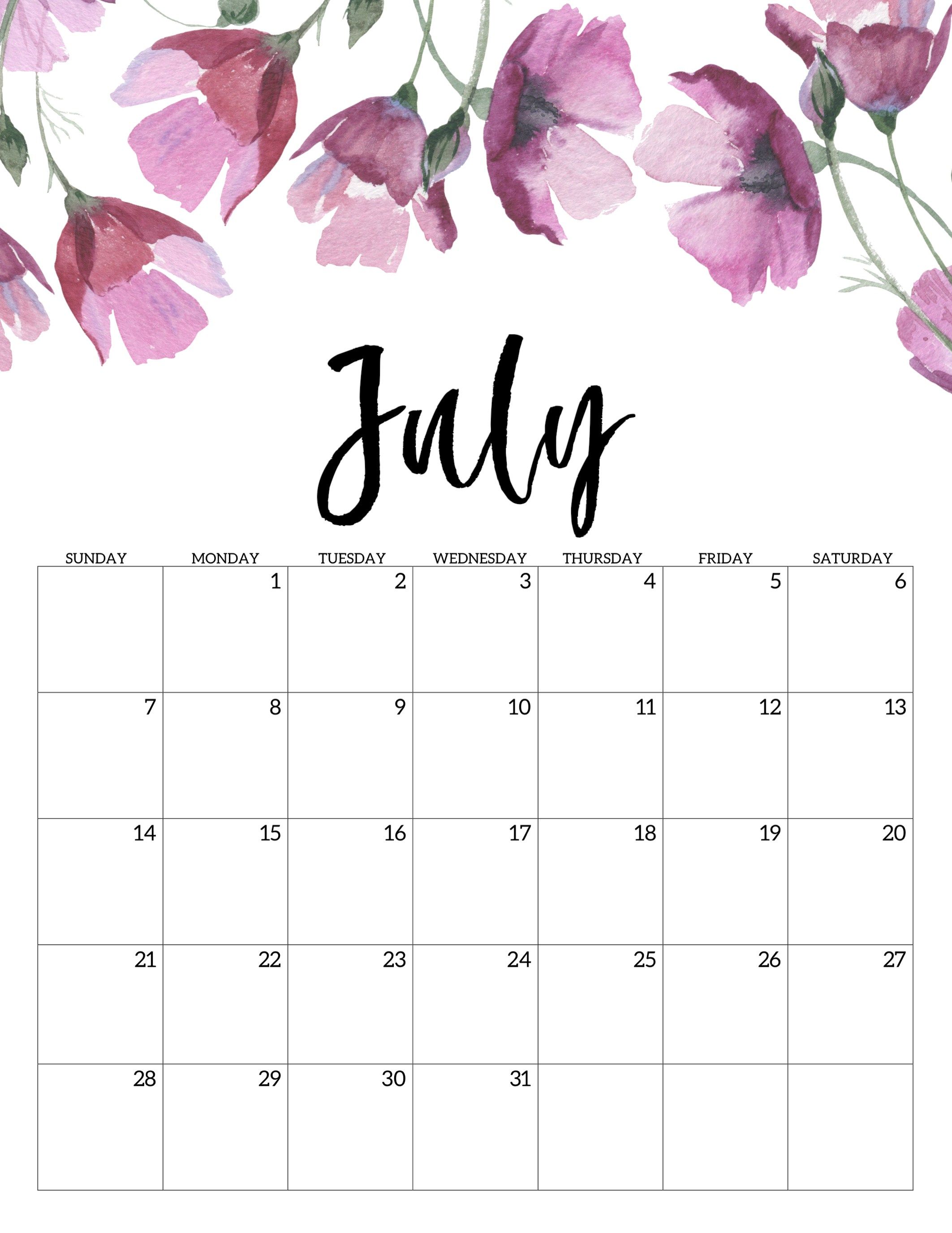Cute July 2019 Calendar Design - July 2019 Calendar Cute - HD Wallpaper 