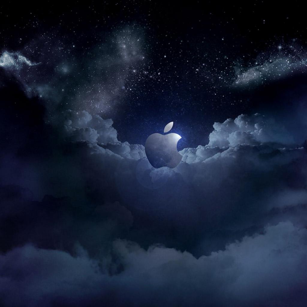 Cloudy Apple Logo Wallpaper - Apple Wallpapers For Ipad - HD Wallpaper 