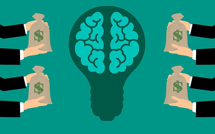 Illustration Of Crowds Offering Funding To Ideas - Crowdfunding - HD Wallpaper 