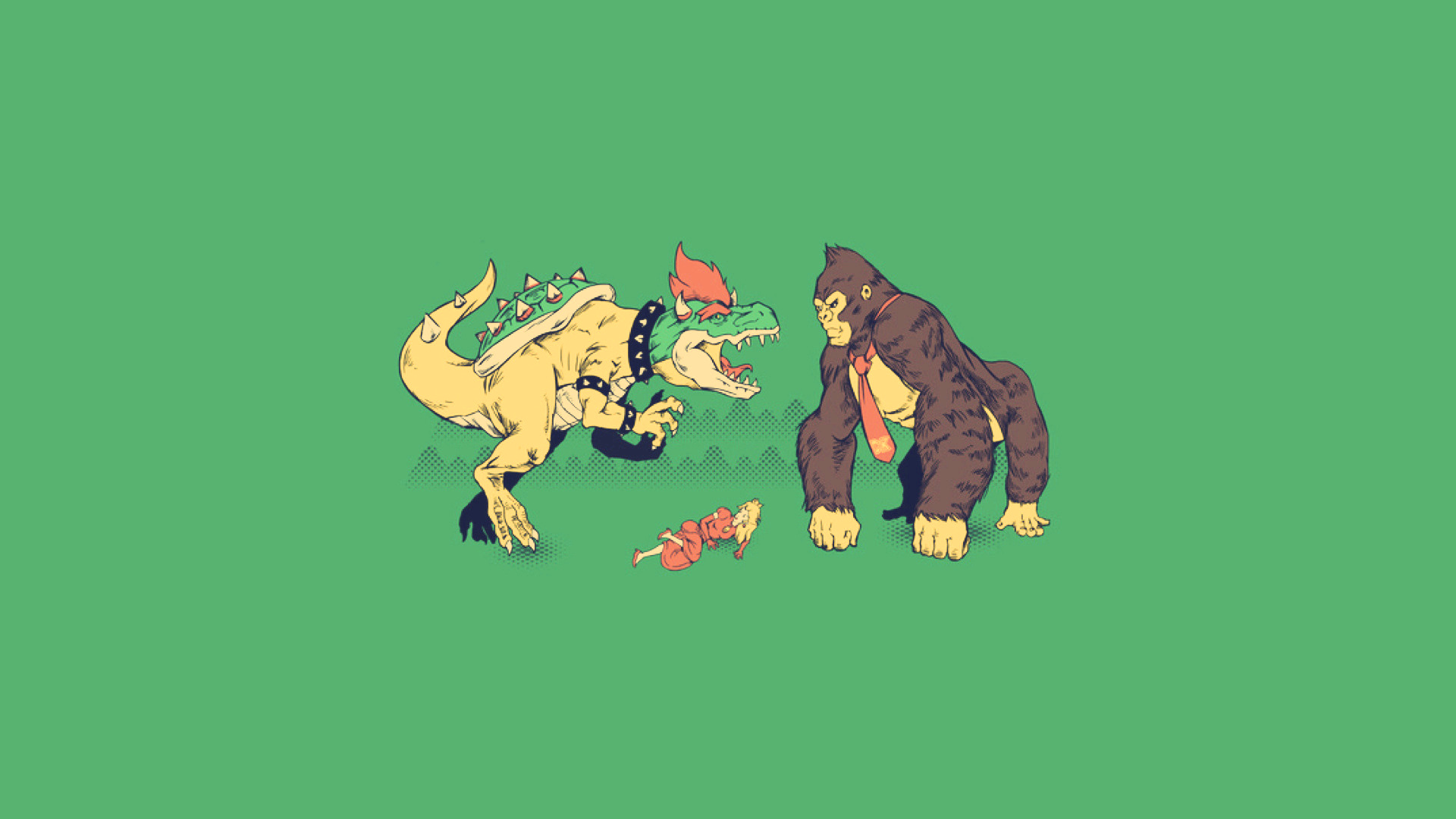 Bowser And Donkey Kong Nintendo - Donkey Kong And Bowser - HD Wallpaper 