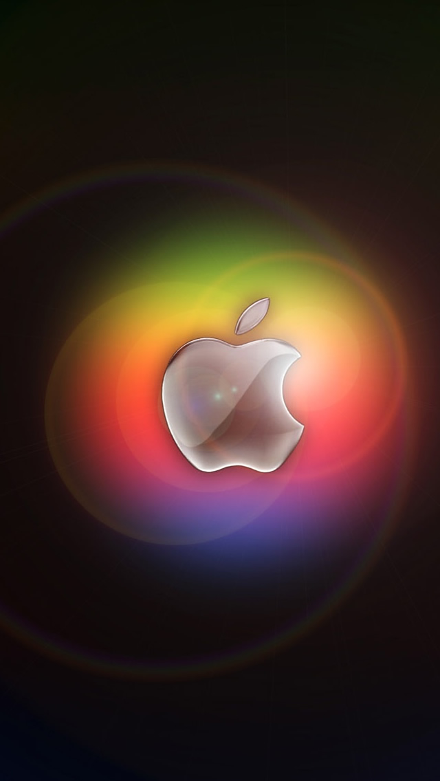 Colorful Glow In Apple Iphone Wallpaper - Apple - HD Wallpaper 