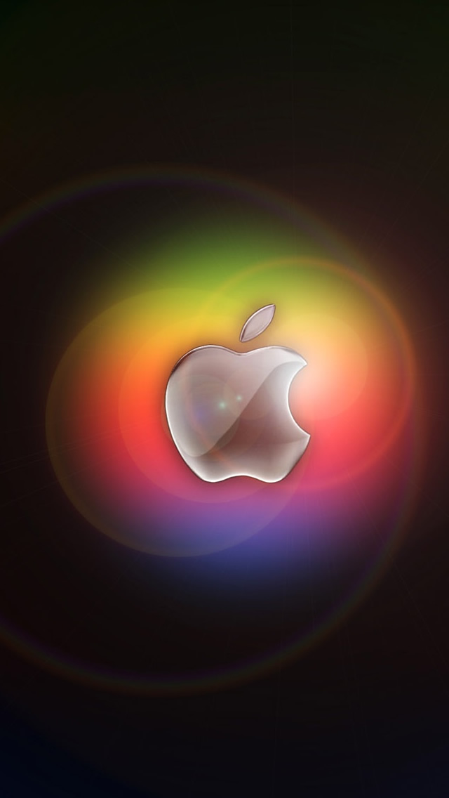 Colorful Glow In Apple Iphone Wallpaper - Apple - HD Wallpaper 