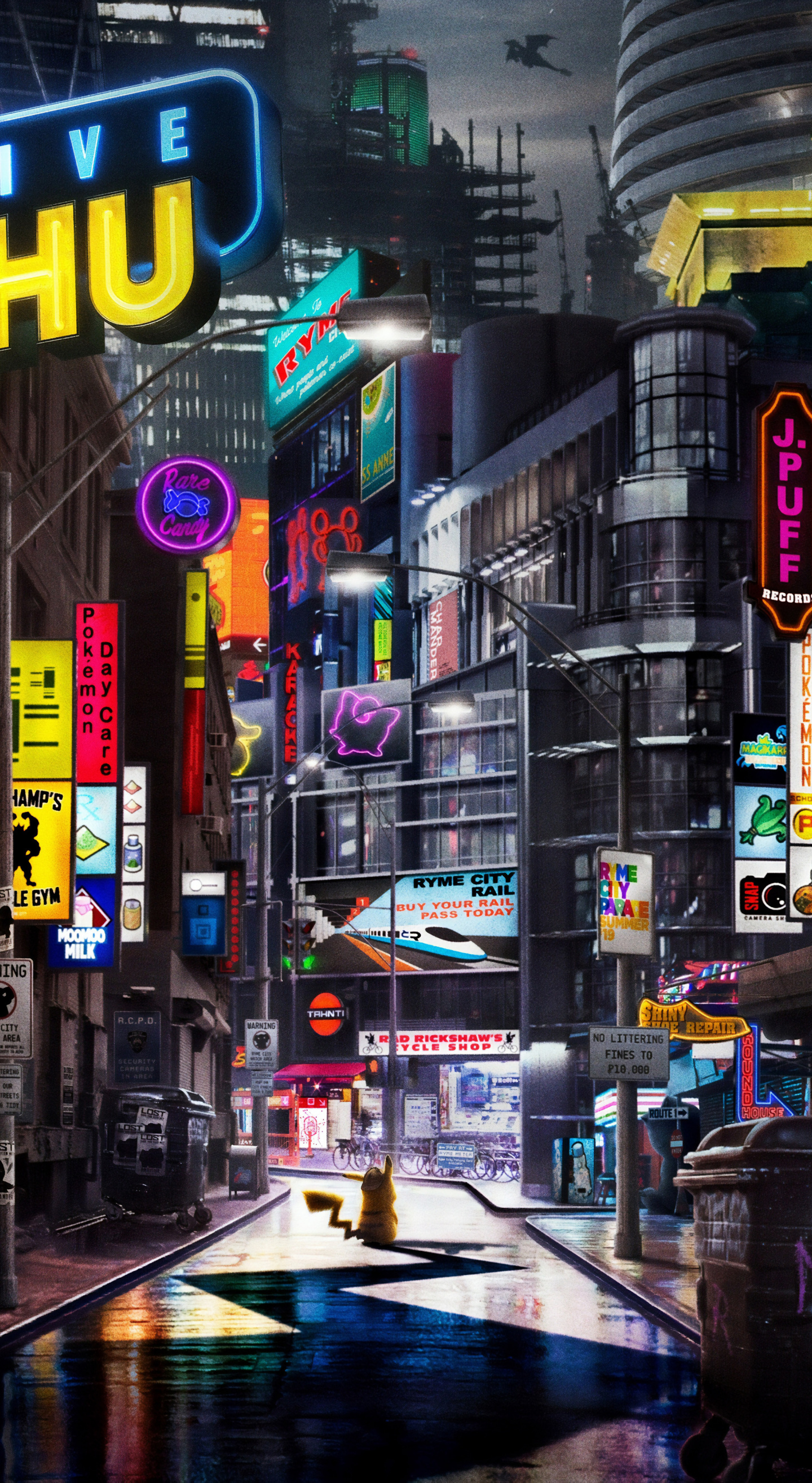 Pokémon Detective Pikachu, Animation Movie, 2019, Wallpaper - Detective Pikachu Ryme City - HD Wallpaper 