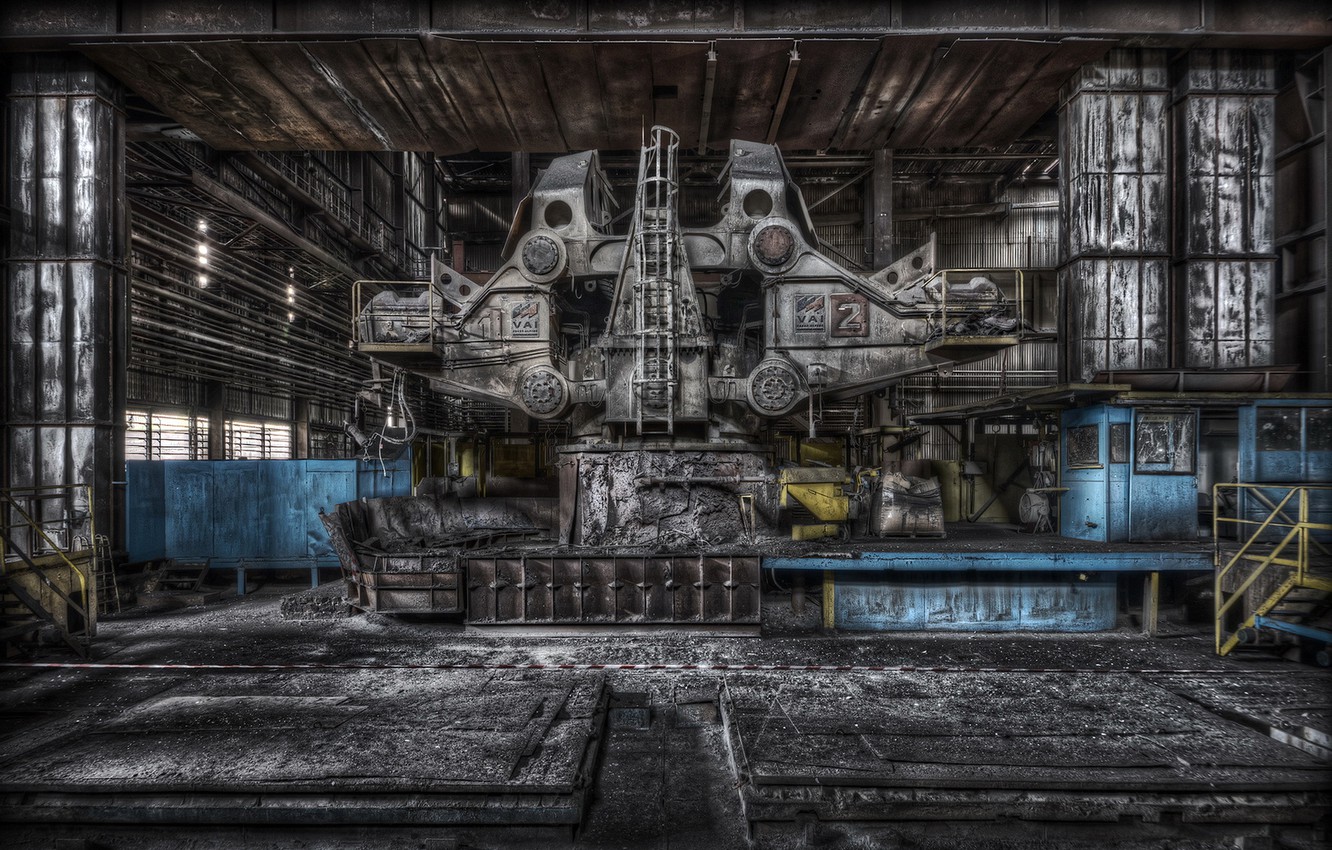 Photo Wallpaper Background, Plant, Interior, Factory - Factory - HD Wallpaper 