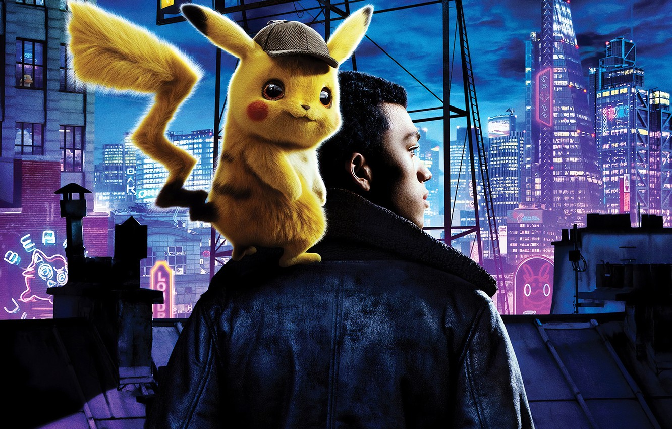 Photo Wallpaper Fiction, Fantasy, Poster, Pokémon Detective - Pokémon Detective Pikachu Movie - HD Wallpaper 