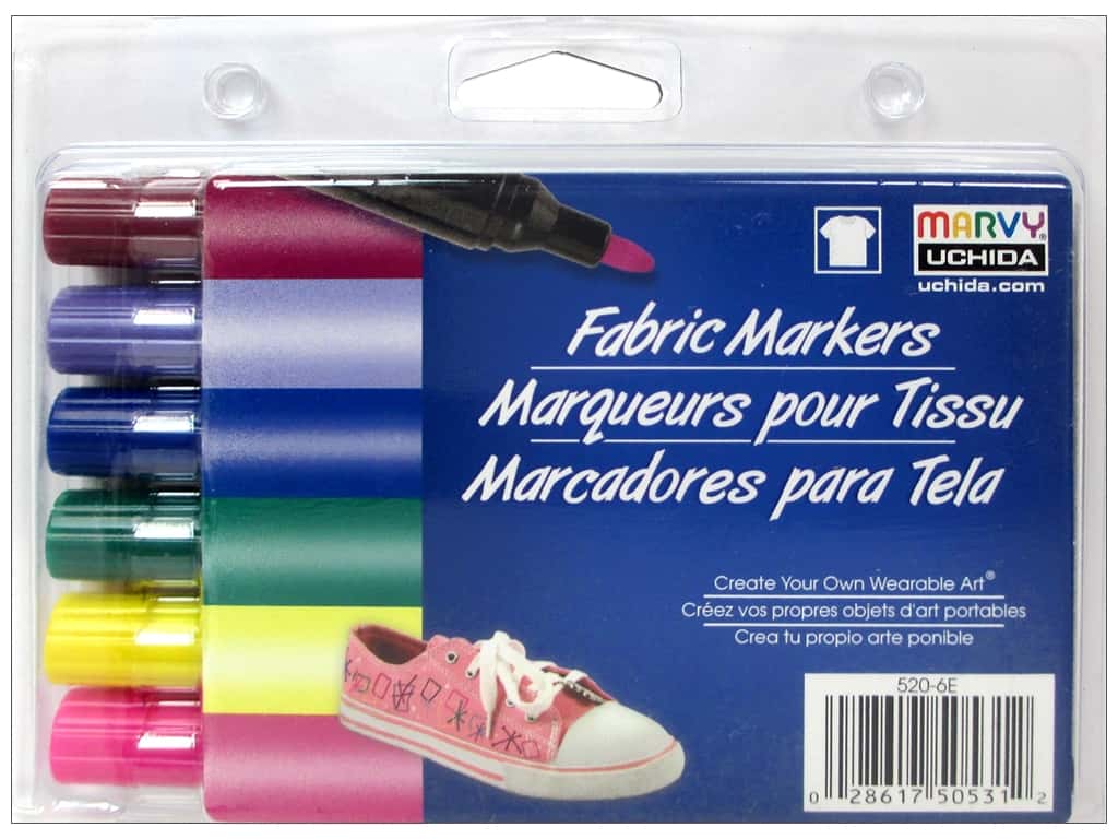Marvy Fabric Marker Broad Tip Set 6 Pc - Marvy Fabric Markers - HD Wallpaper 