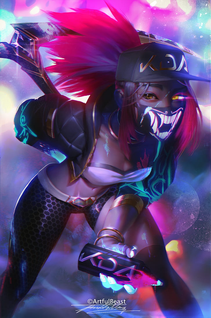 Akali, Akali , Video Game Girls, Fan Art, Hd Wallpaper - Akali Kda Fan Art - HD Wallpaper 