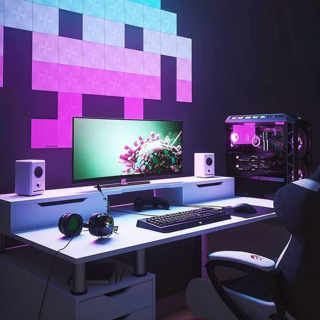 Glow In The Dark Decoration Gaming Room - Gaming Room Inspo - HD Wallpaper 