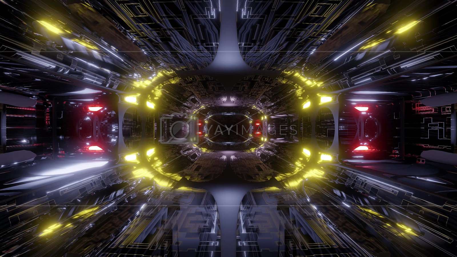 Futuristic Science Fiction Tunnel Corridor 3d Illustration - Stock Photography - HD Wallpaper 