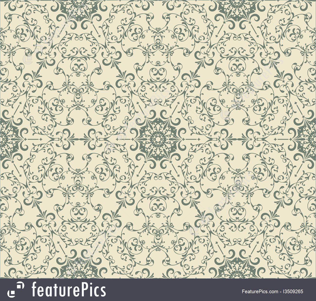 Vector Seamless Vintage Wallpaper Pattern Royalty-free - Seamless Free Wallpaper Patterns - HD Wallpaper 